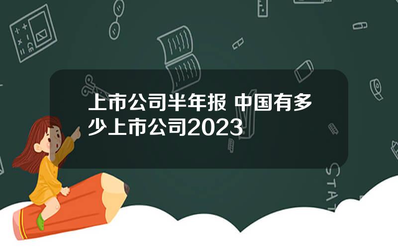 上市公司半年报 中国有多少上市公司2023